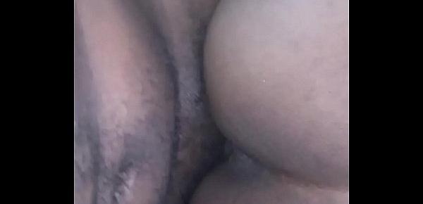  Ebony thot with tight pussy cum on my hard dick